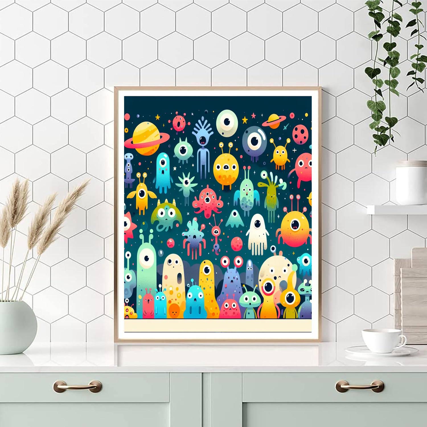 Space Zoo Numbered Painting Kits