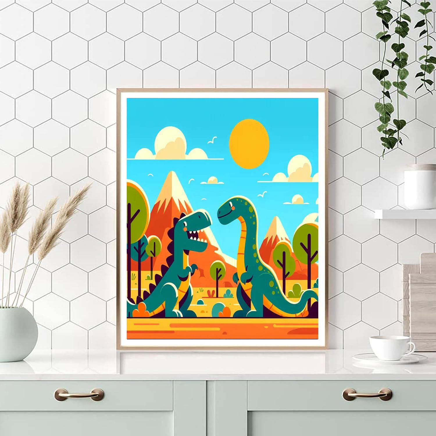 Daring Dino Expedition Paint By Numbers Art