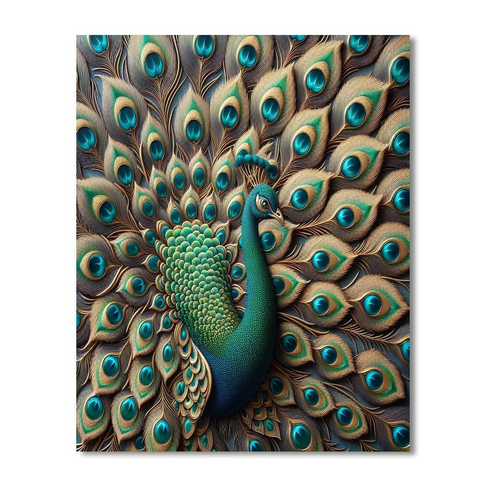 Elegant Peacock Majesty Numbered Painting Kits