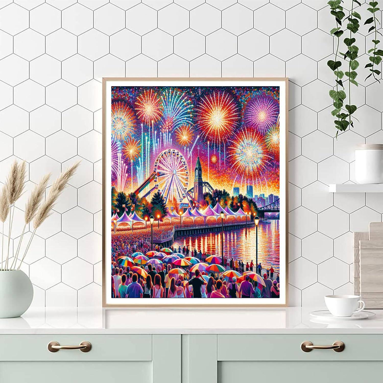 Montreal Fireworks Festival - Canada Numbered Painting Kits