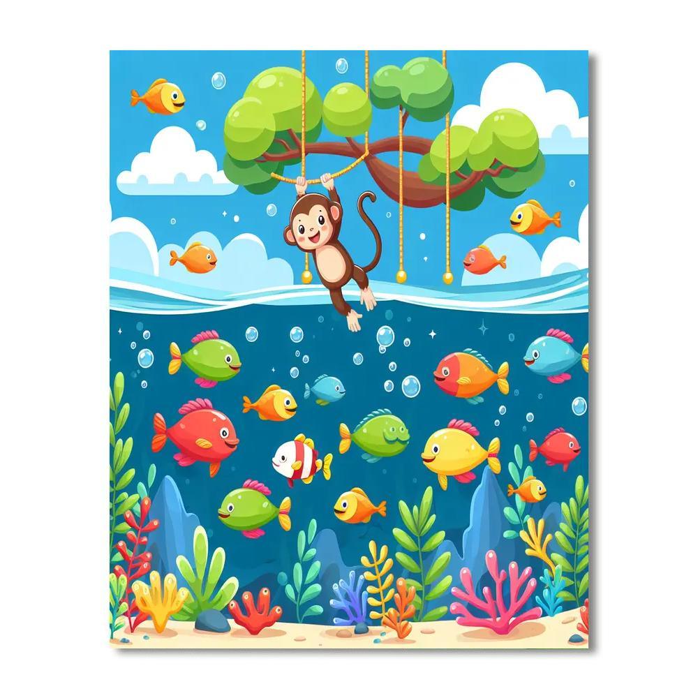 Underwater Jungle Quest Painting Number Kit