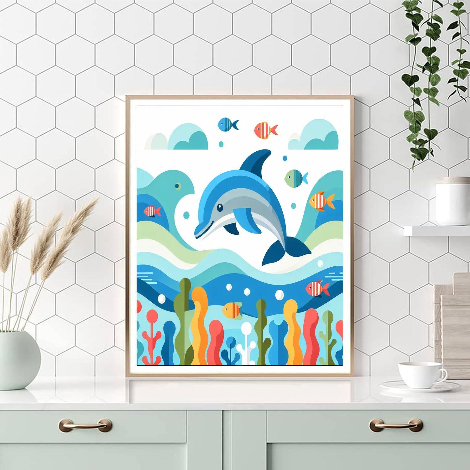 Undersea Adventure Dolphin Painting By Numbers Kit