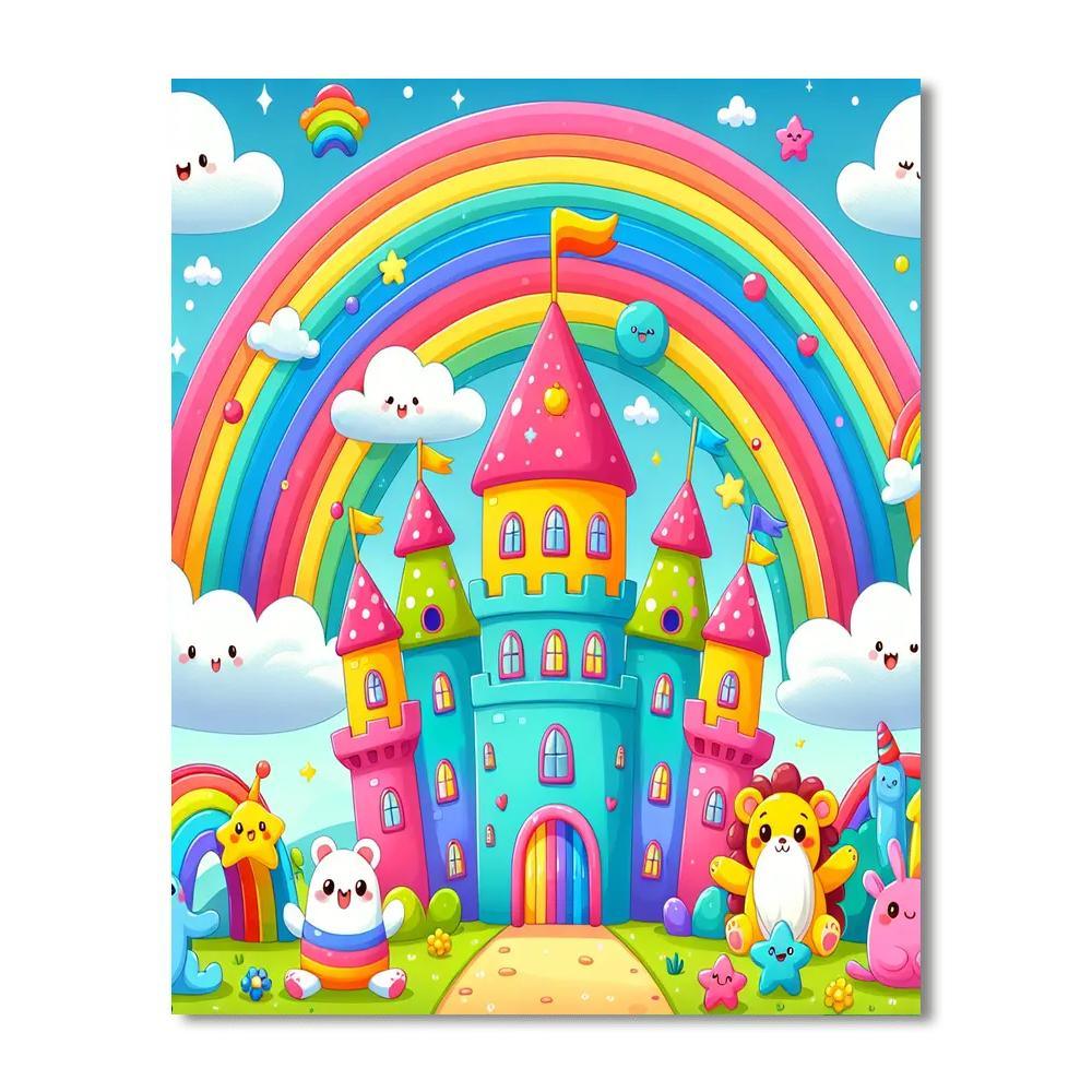 Rainbow Castle Number Painting