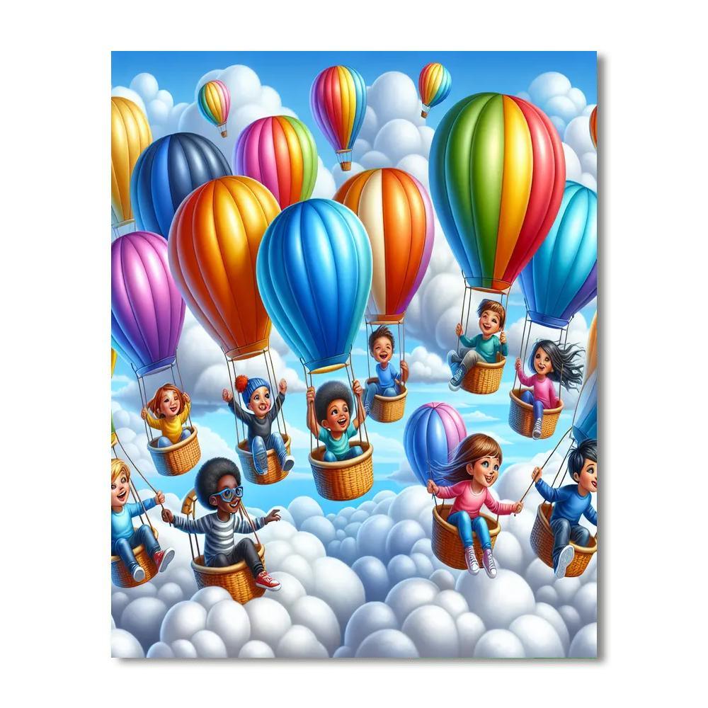 Adventurous Cloud Explorers Paint By Numbers Art