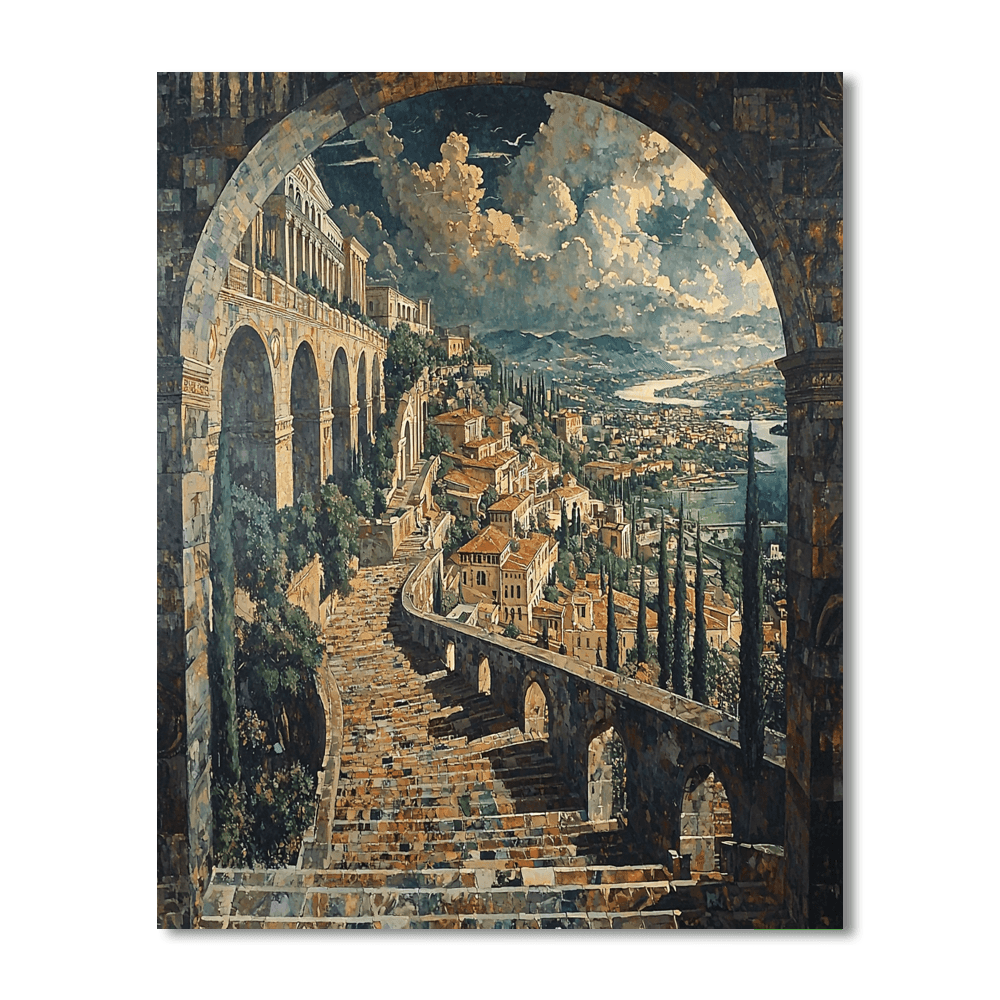 Michelangelo Inspired Michelangelo's Urban Renewal  Paint By Numbers Art