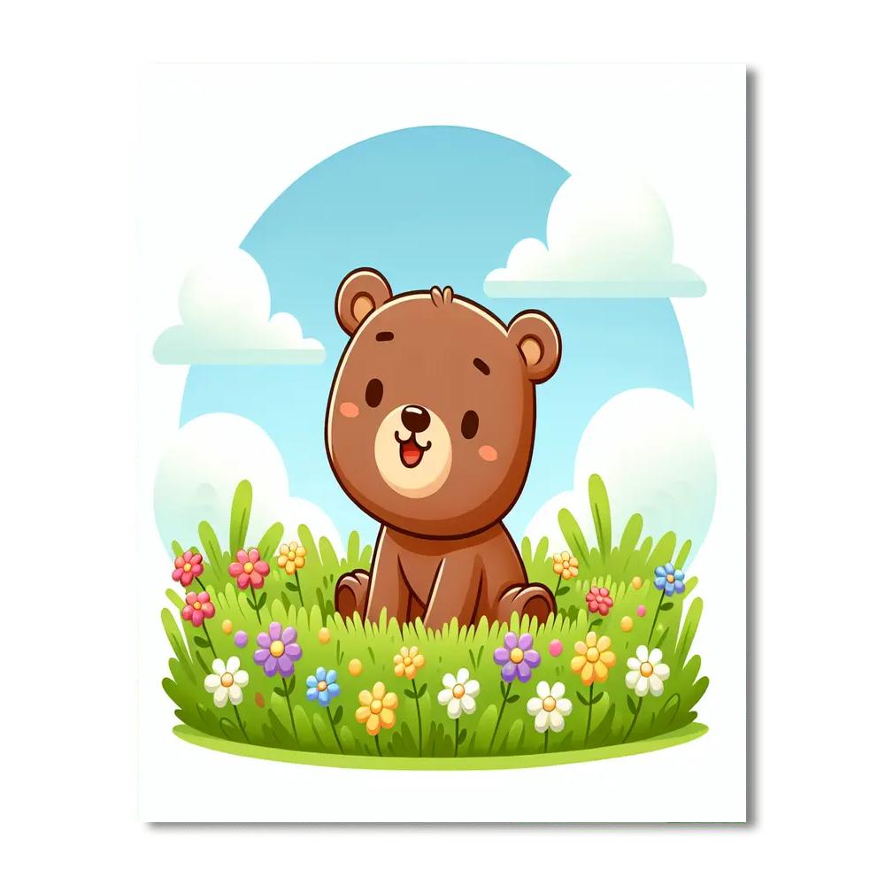 Bouncy Bear Cub Numbered Painting Kits