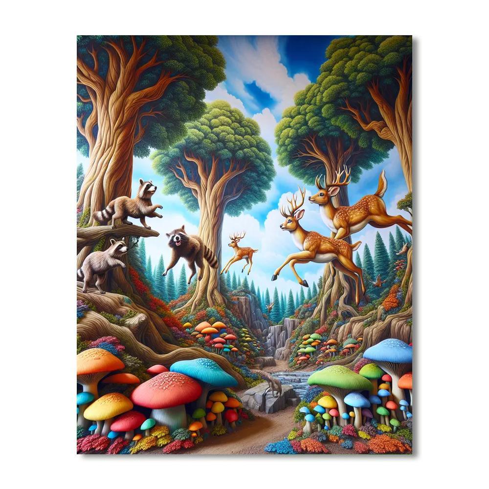 Whimsical Forest Fun For Kids Numbered Painting Kits