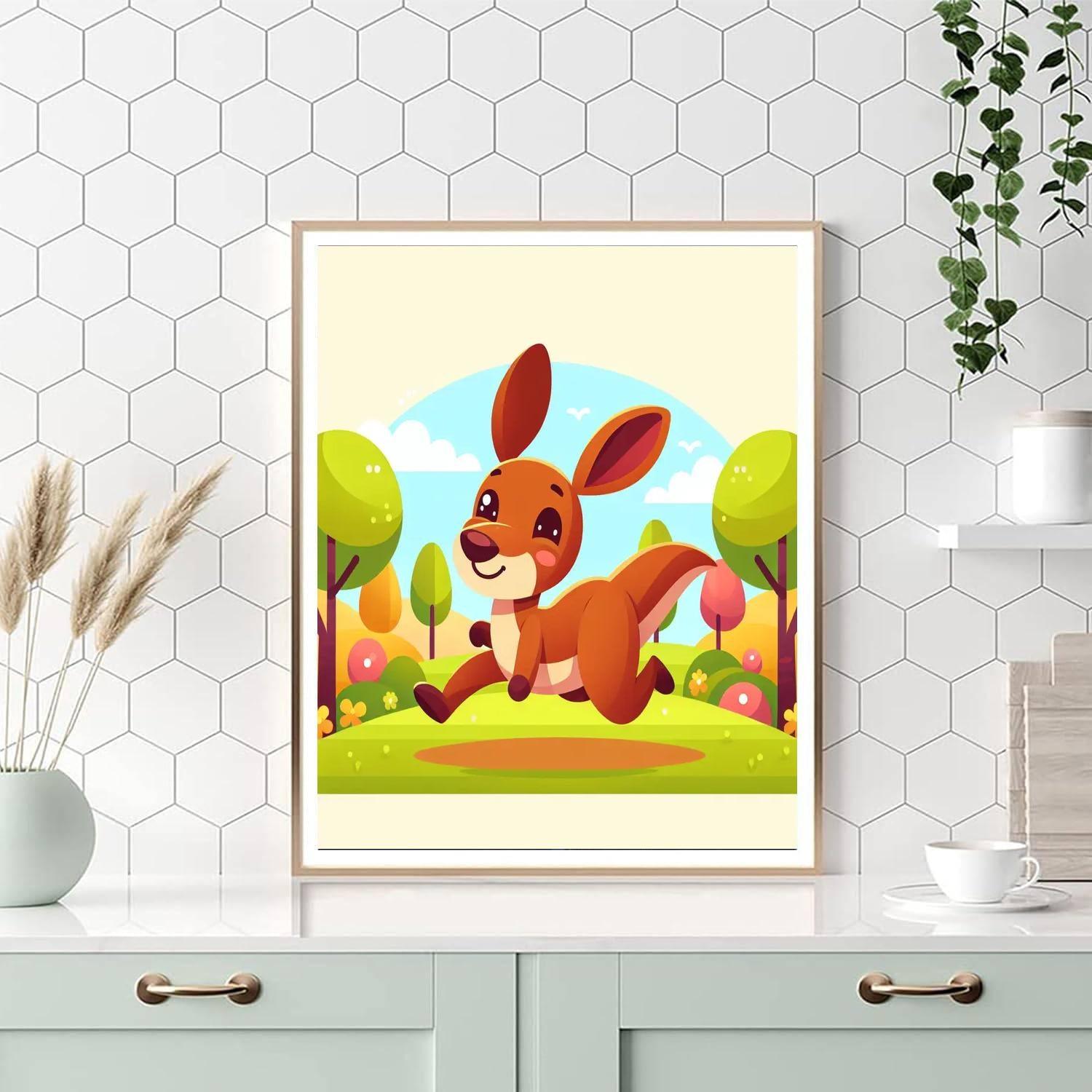 Giggly Kangaroo Paint By Numbers Art