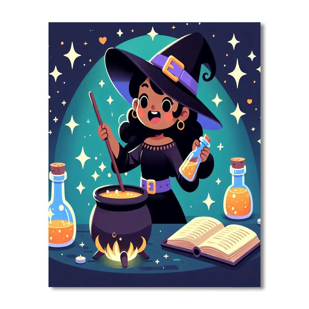 Little Witch's Potion Class Paint By Color