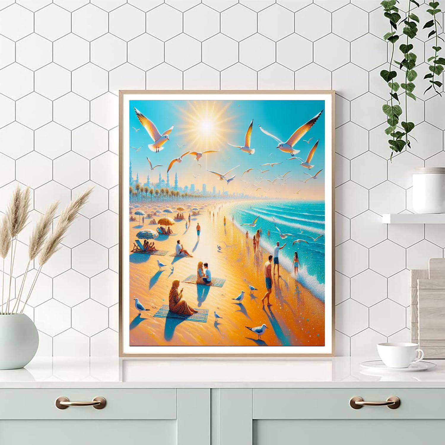 Sunny Coastal Promenade Paint By Numbers