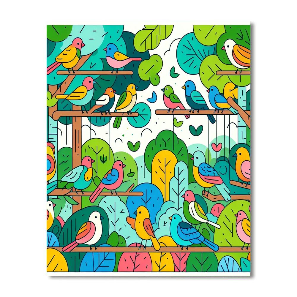 Artistic Aviary Abode Paint By Numbers Art