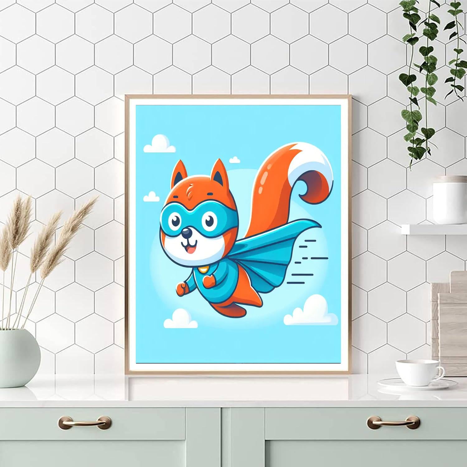Superhero Squirrel Adventure Painting Number Kit