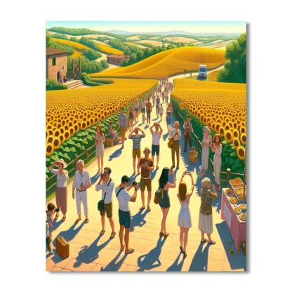 Tuscany Sunflower Festival - Italy Paint By Numbers Art