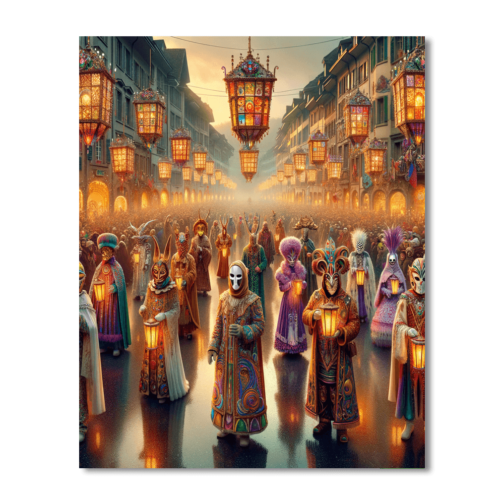 Carnival Of Basel - Basel, Switzerland Painting By Numbers Kit