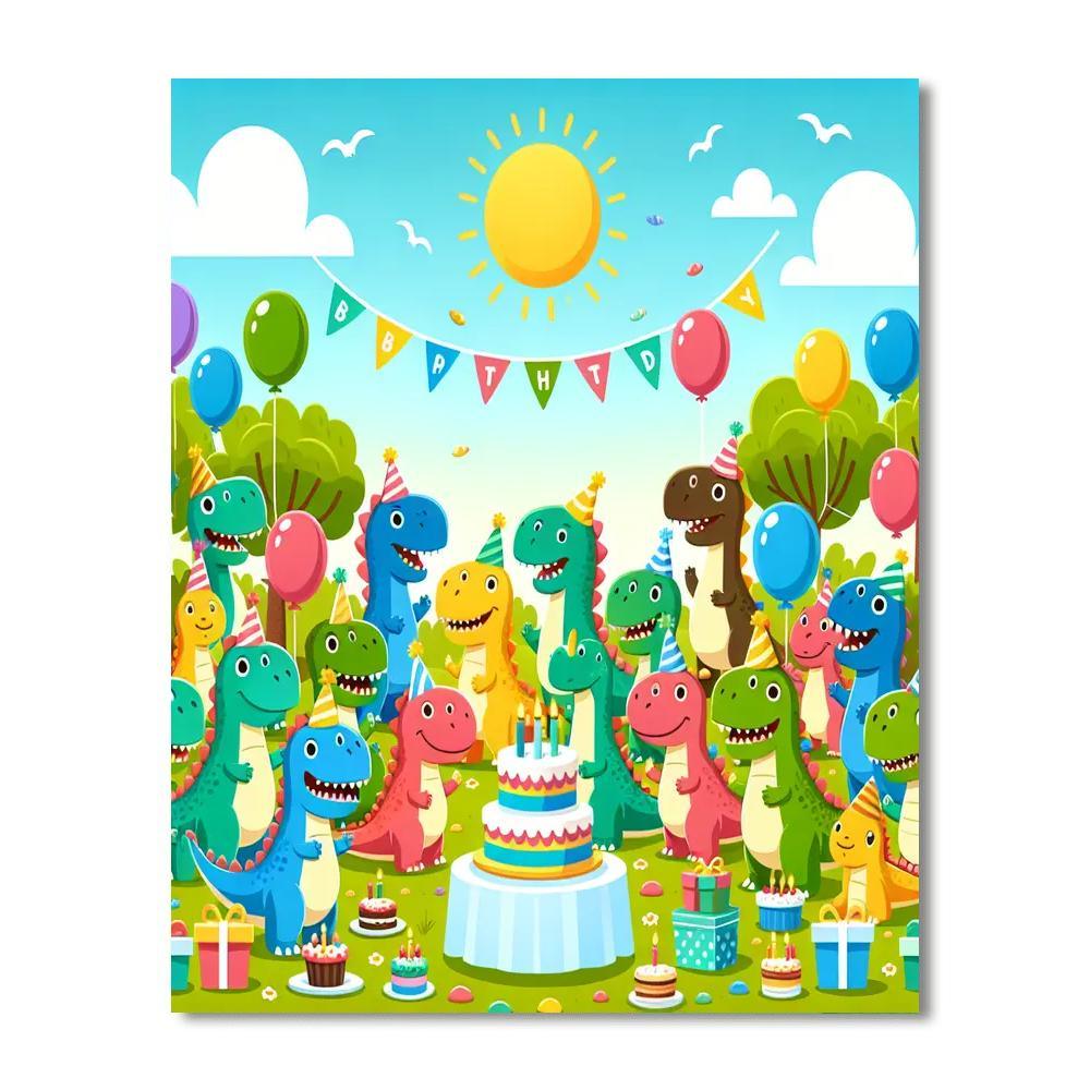 Dino Party Celebration Paint By Number