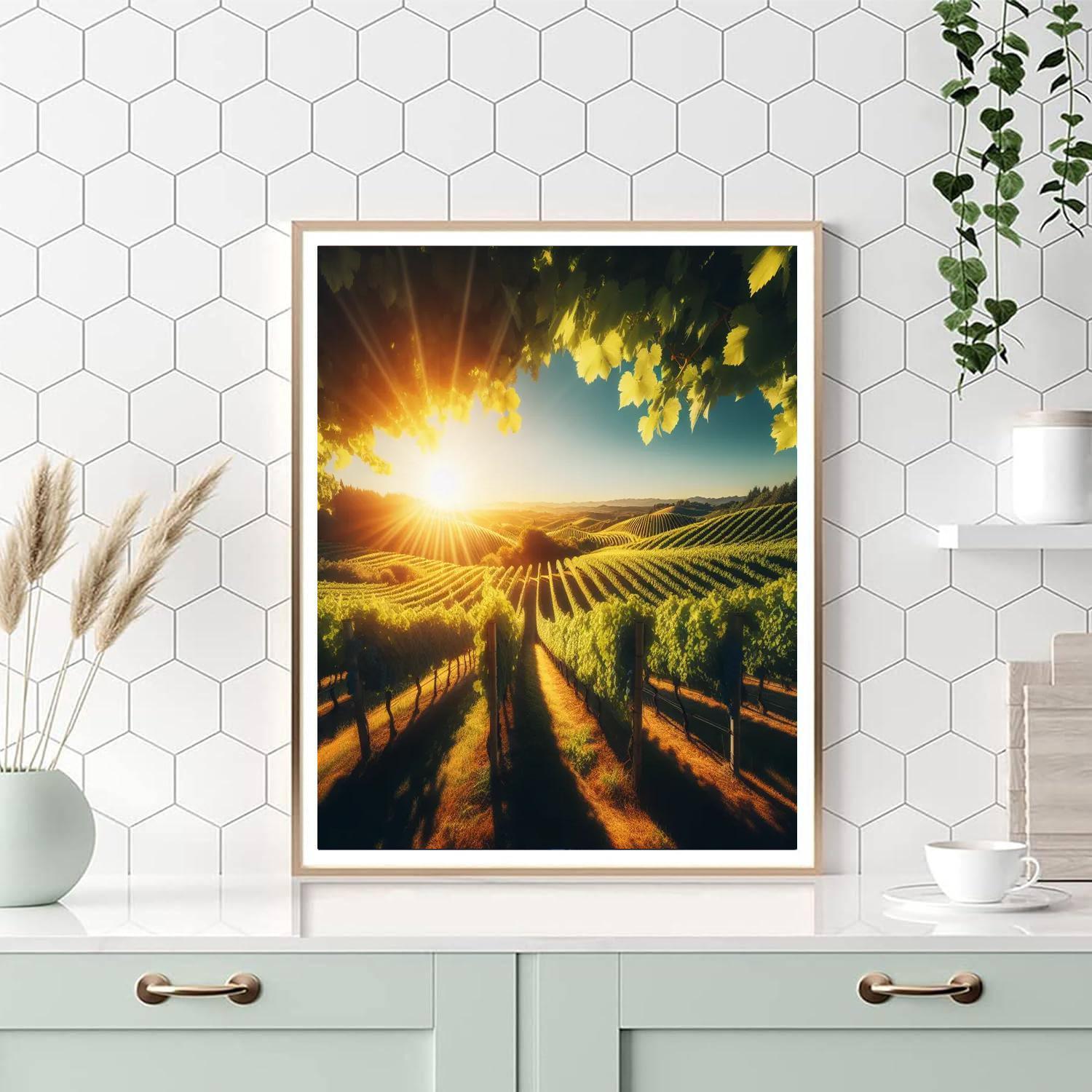 Sunlit Vineyard Panorama Paint By Numbers Kits