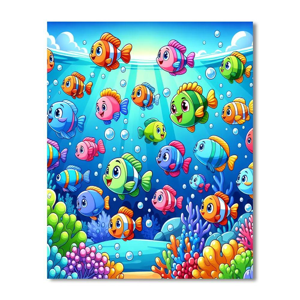 Bubbly Fish Parade Paint By Color