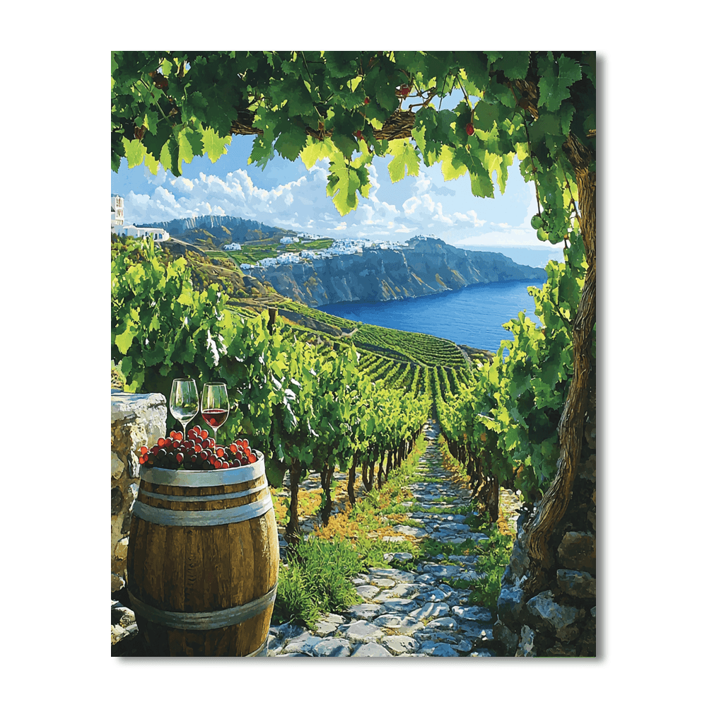 Santorini Wine Tours Paint By Numbers Kits