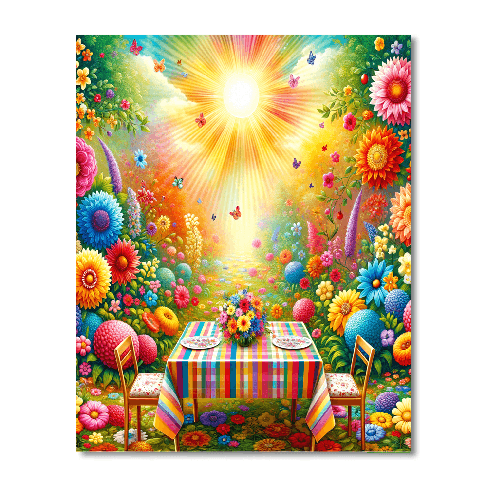 Joyful Rainbow Garden DIY Paint By Numbers
