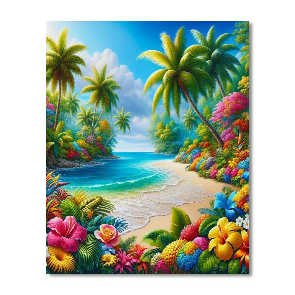 Sunny Tropical Getaway Painting By Numbers Kit