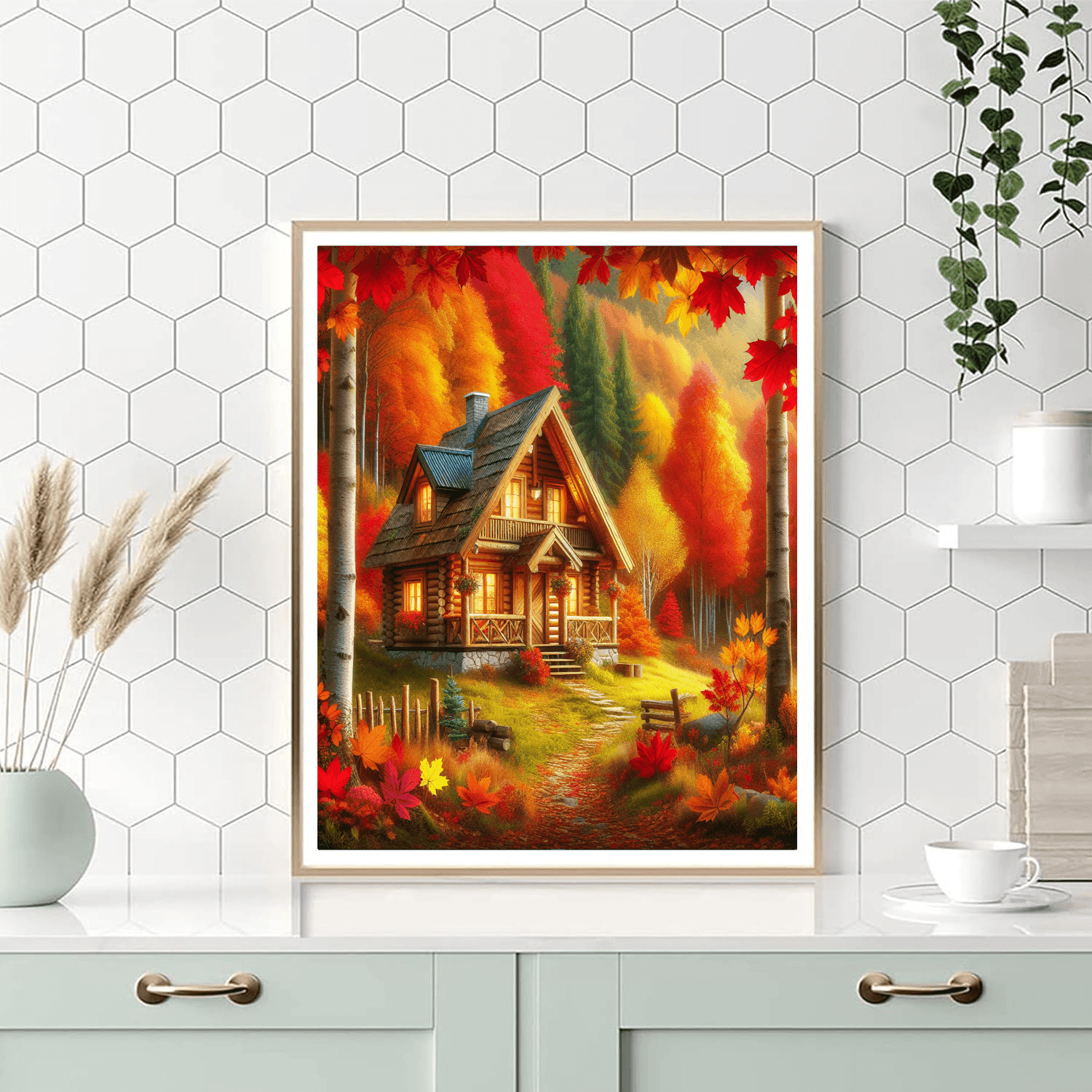 Cozy Autumn Cabin Painting By Numbers Kit