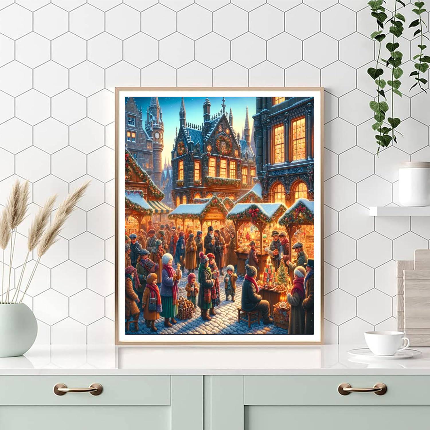 Edinburgh Christmas Market - Scotland Numbered Painting Kits