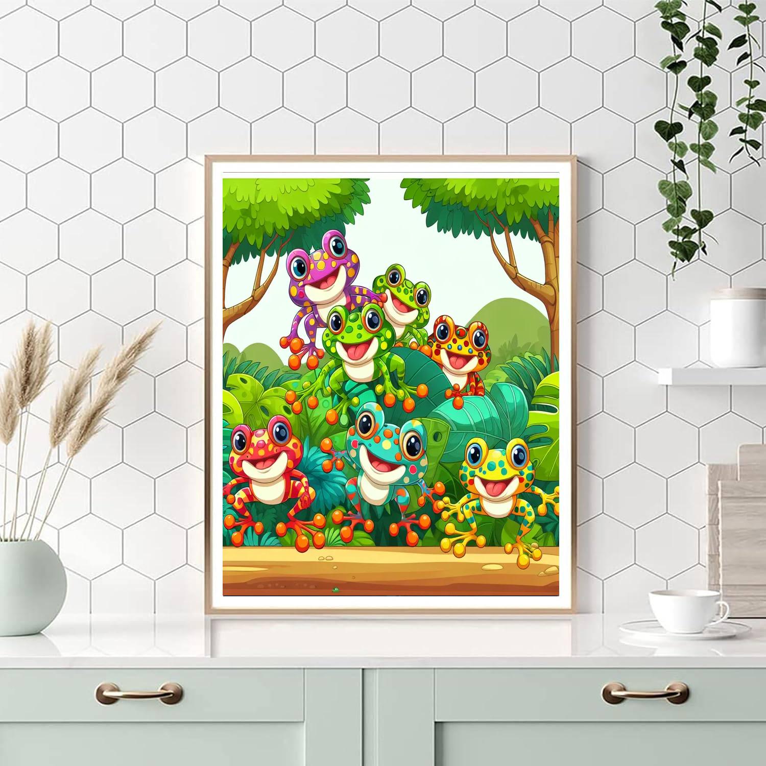 Funky Jungle Frogs Painting By Numbers Kit