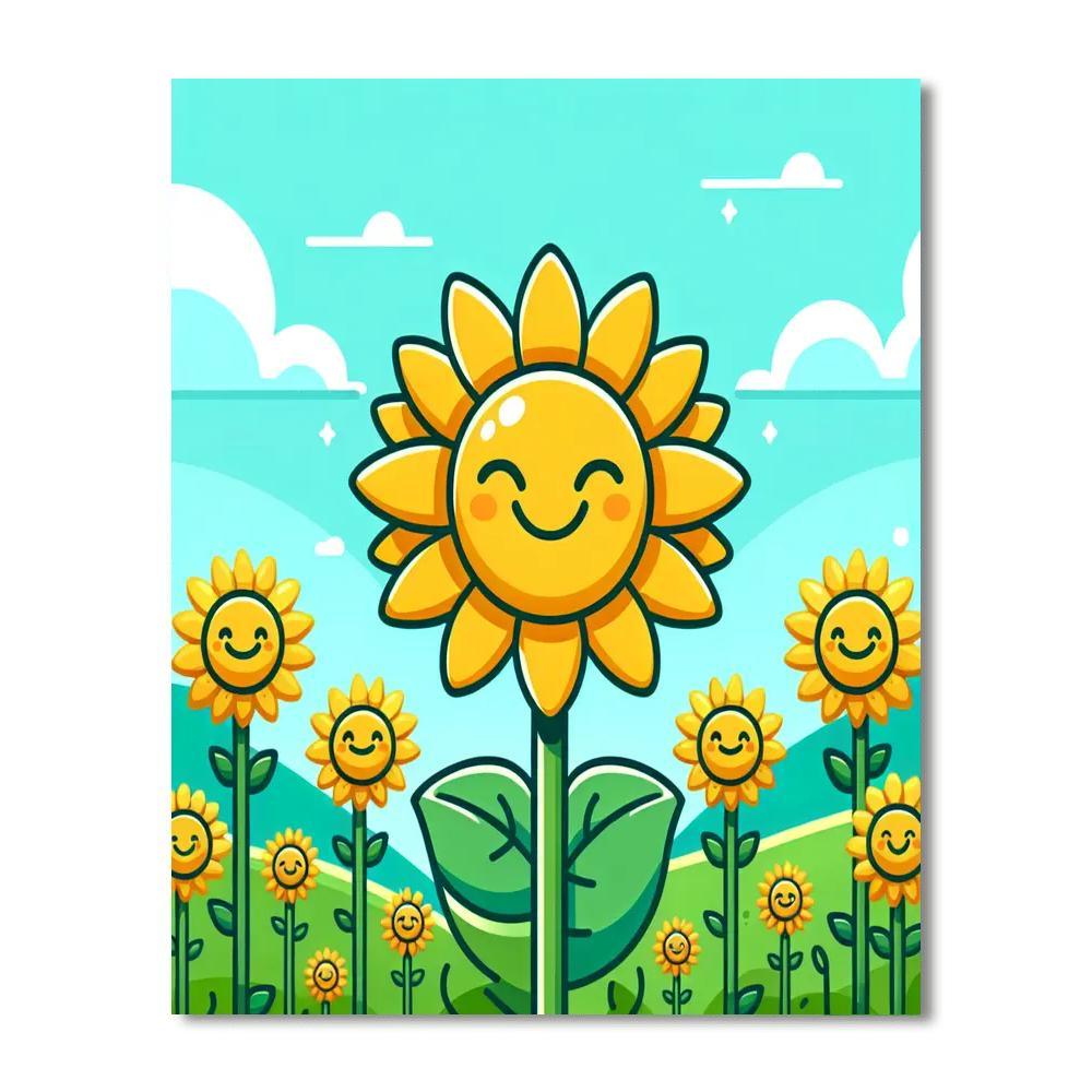 Charming Sunflower Smiles Paint By Color