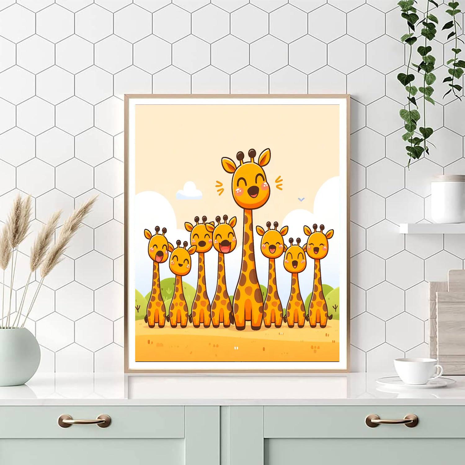 Giggle Giraffe Tower Paint By Numbers