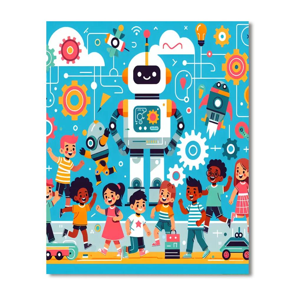 Robot Discovery Zone DIY Paint By Numbers