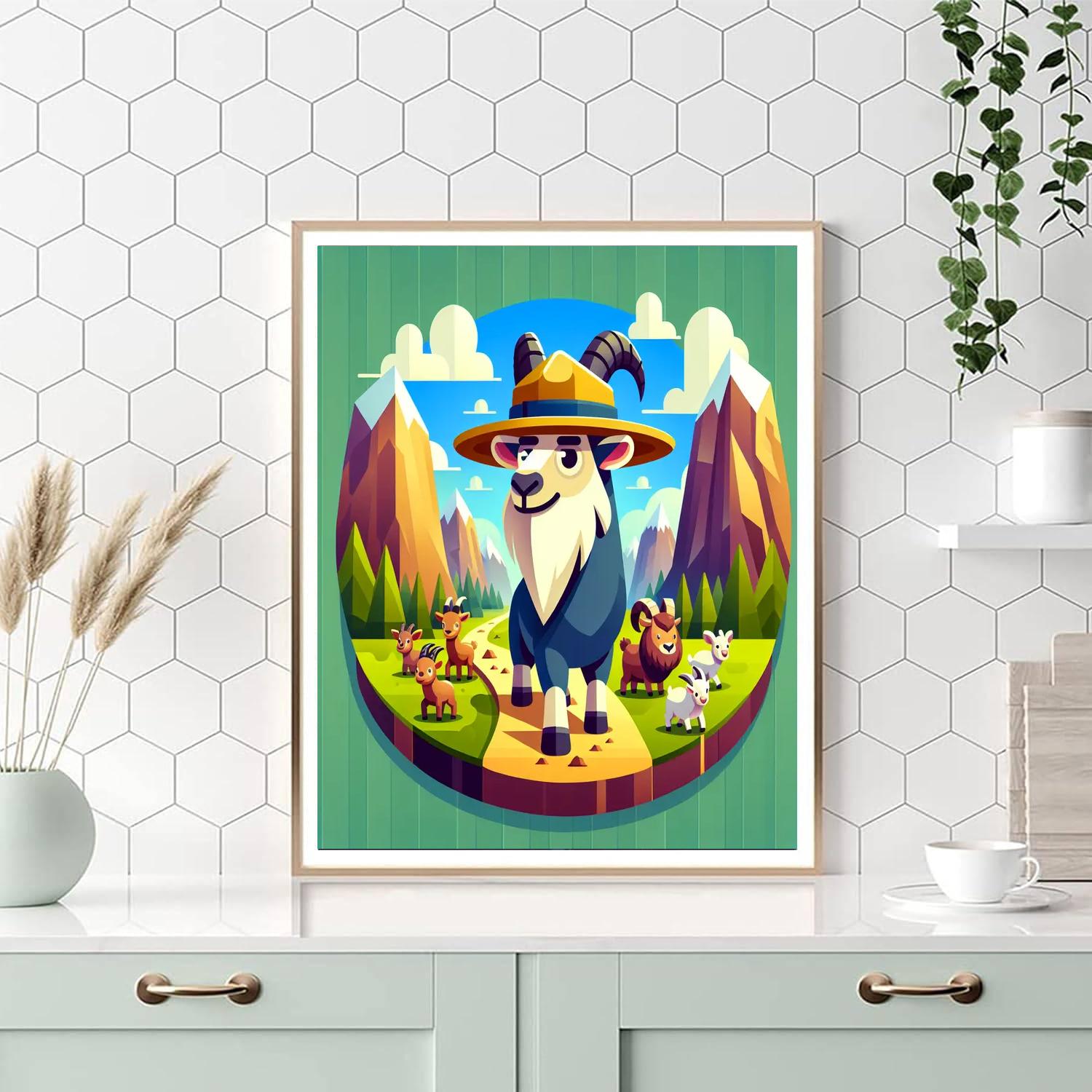 Mountain Ranger Goat Number Painting