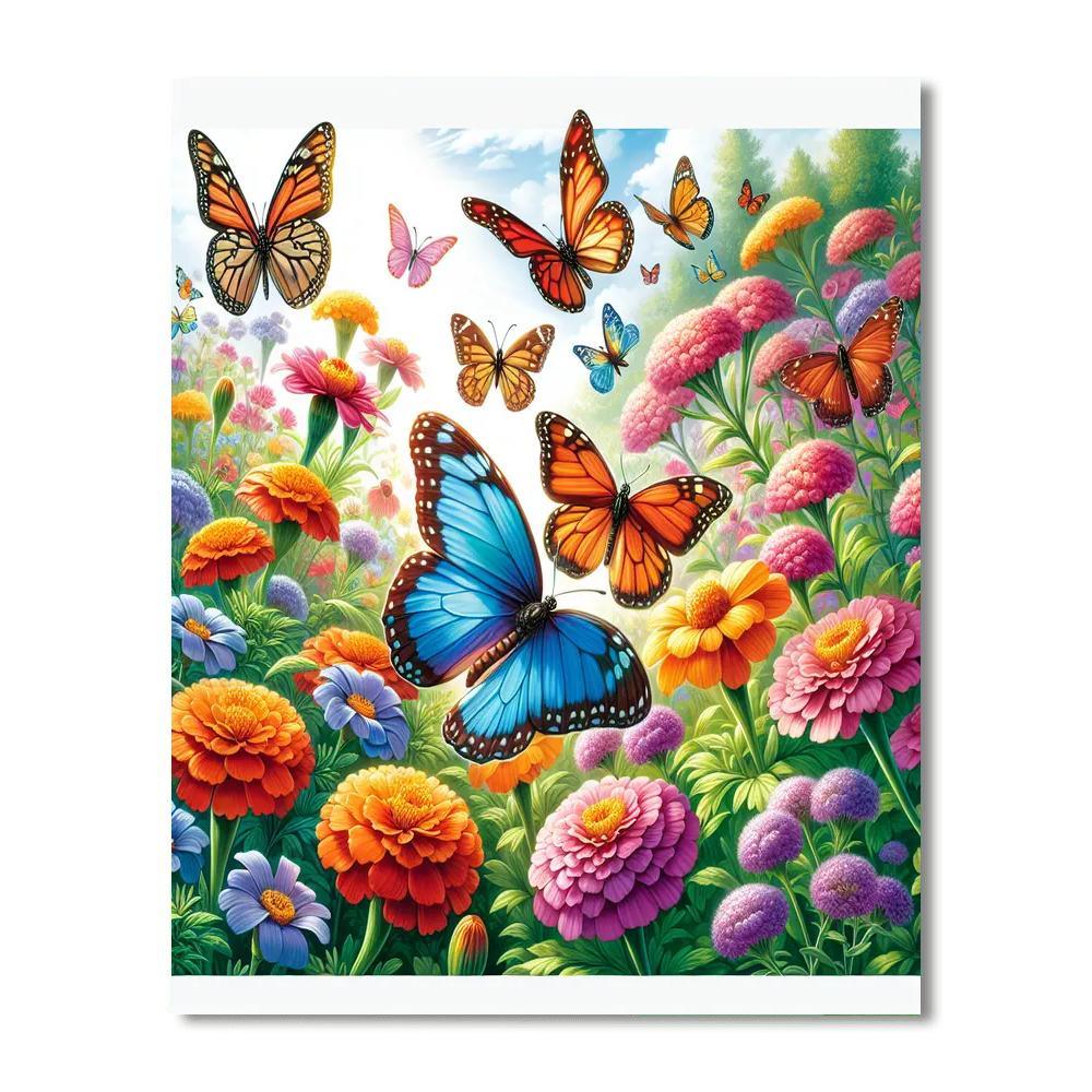 Colorful Butterfly Haven Paint By Number
