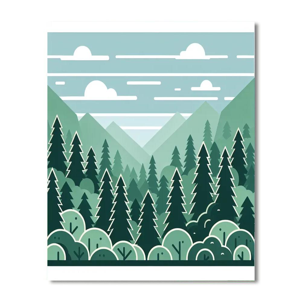 Peaceful Pines Numbered Painting Kits
