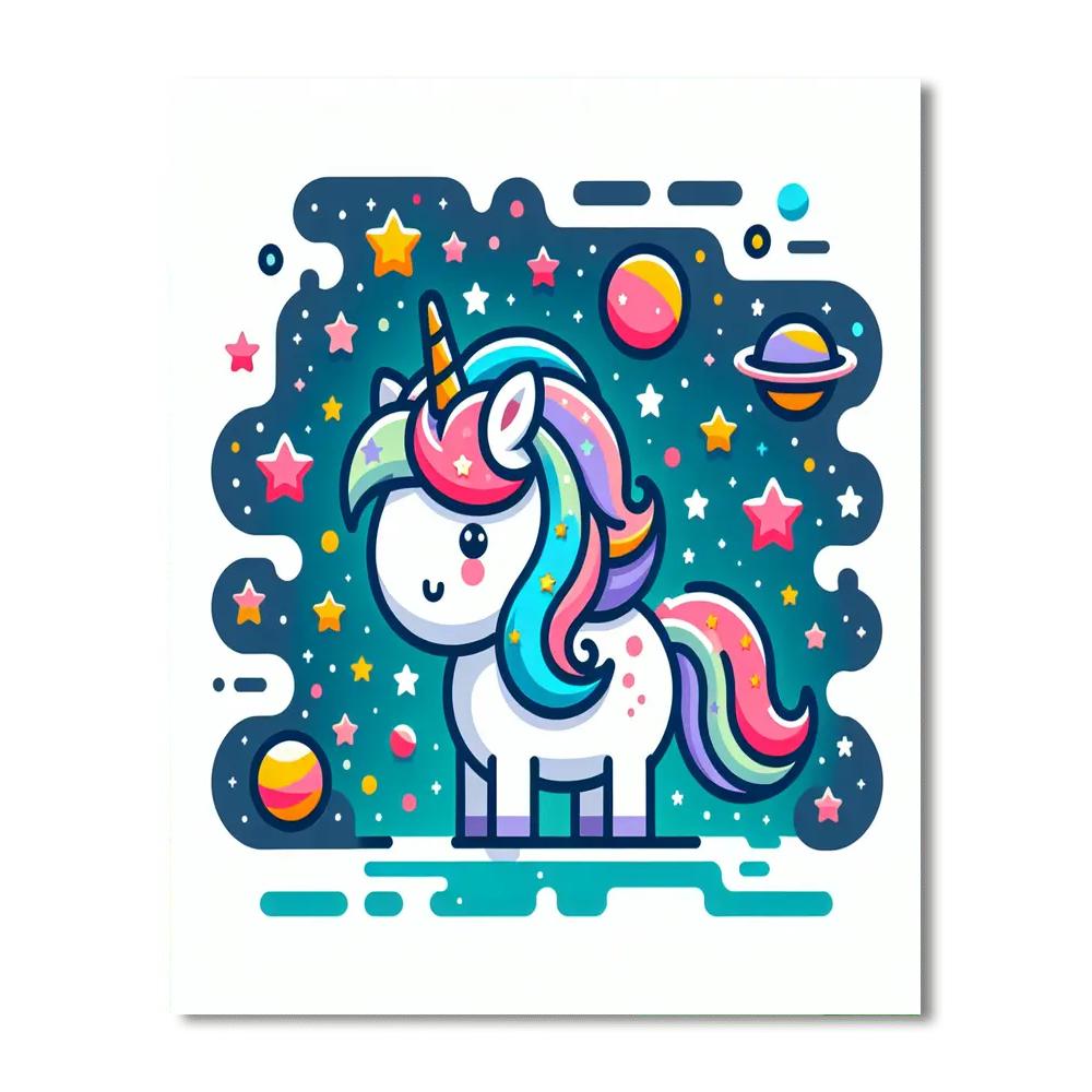 Space Unicorn Exploration Paint By Numbers Art