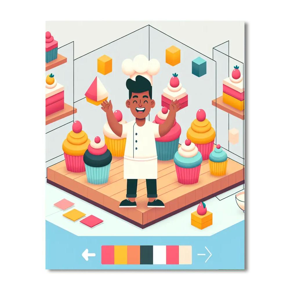 Cute Cupcake Bakery DIY Paint By Numbers