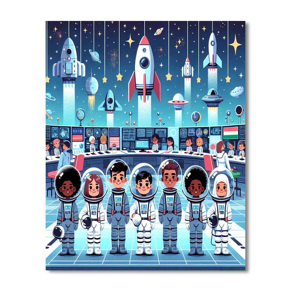 Galaxy Space Academy Number Painting