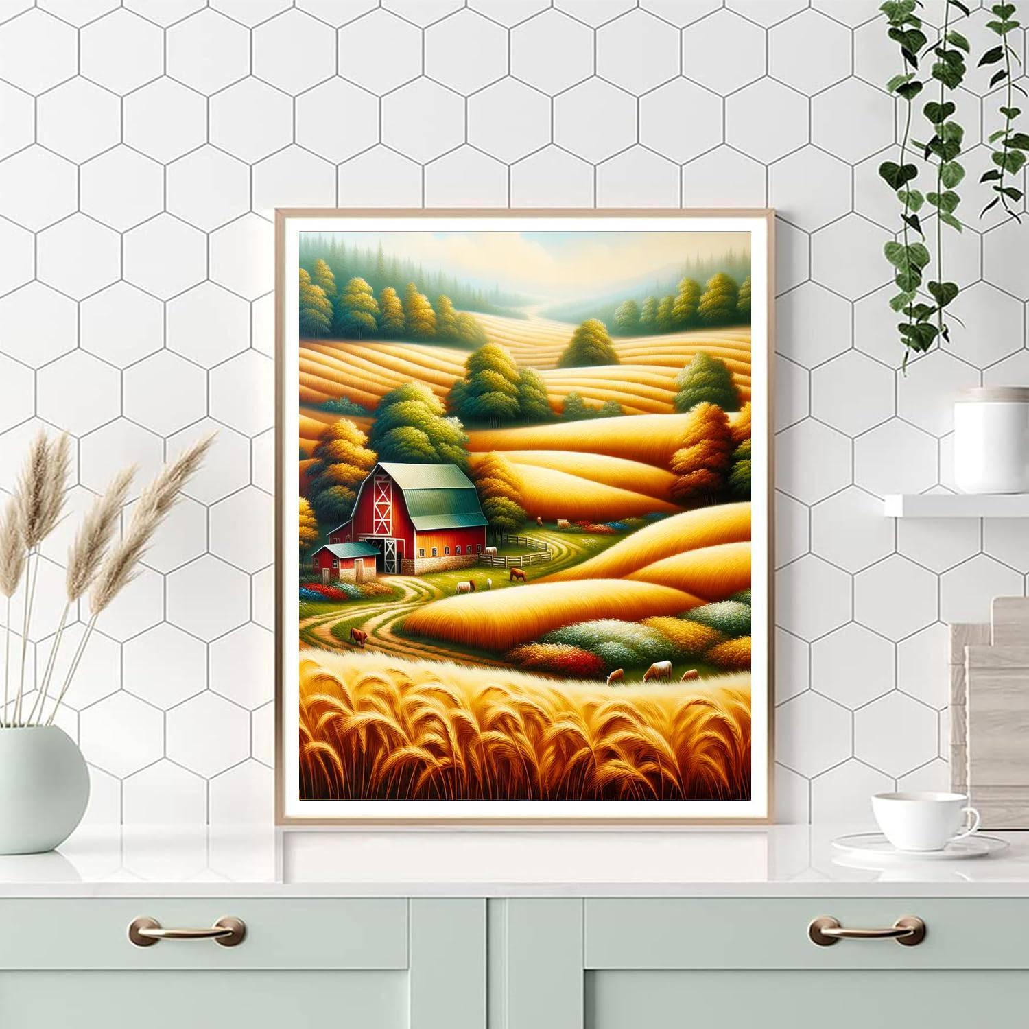 Charming Farmhouse Barn Numbered Painting Kits