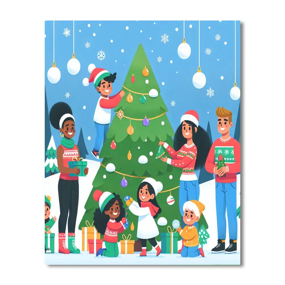 Charming Christmas Adventure Number Painting