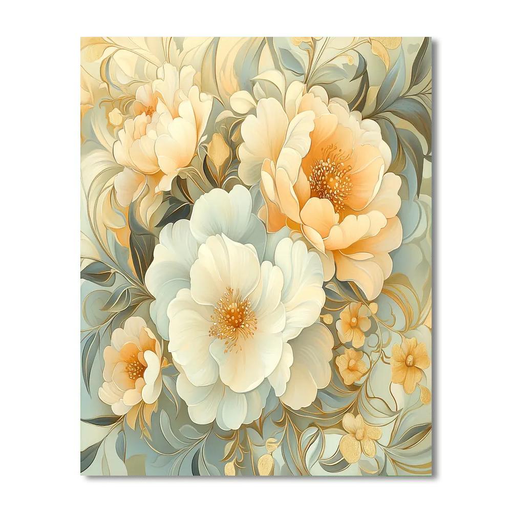 Alphonse Mucha Inspired Floral Cadence  Paint By Number