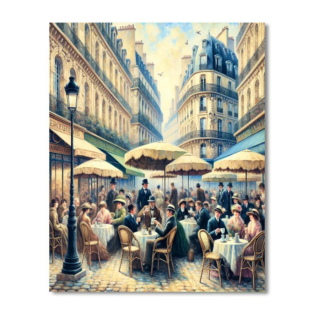 Vintage Parisian Café Vibe Numbered Painting Kits