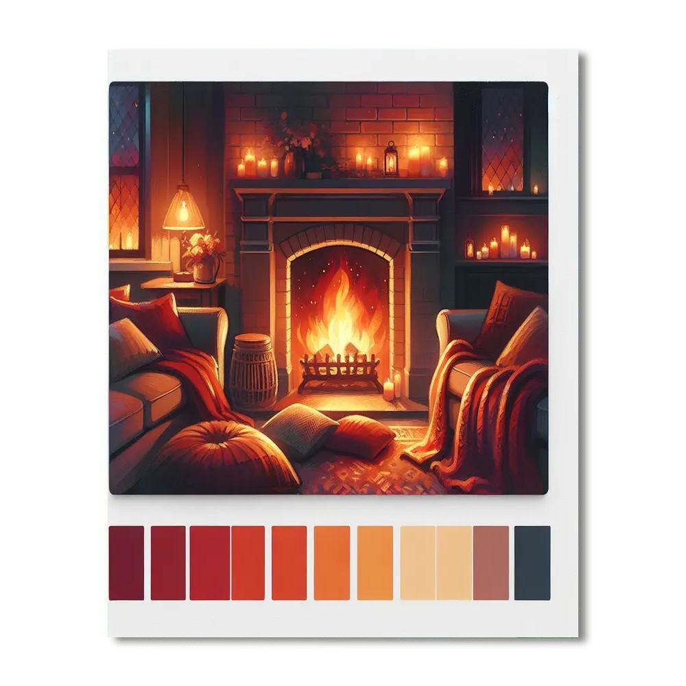 Cozy Fireside Evening Paint By Color