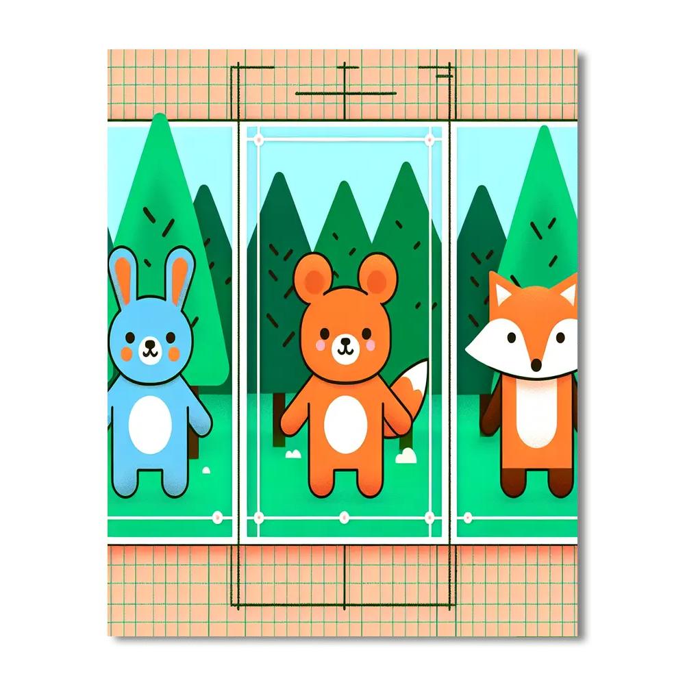 Cuddly Forest Critters DIY Paint By Numbers