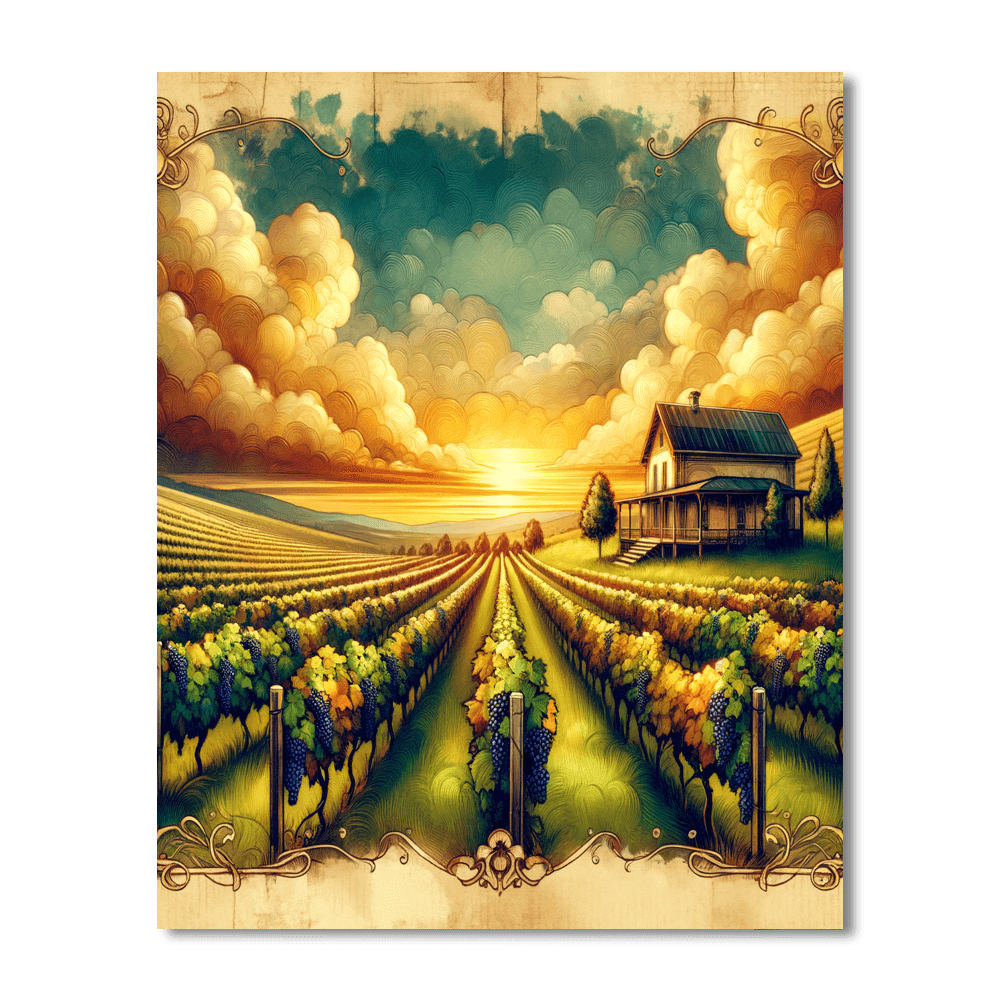 Rustic Vineyard Escape Paint By Number