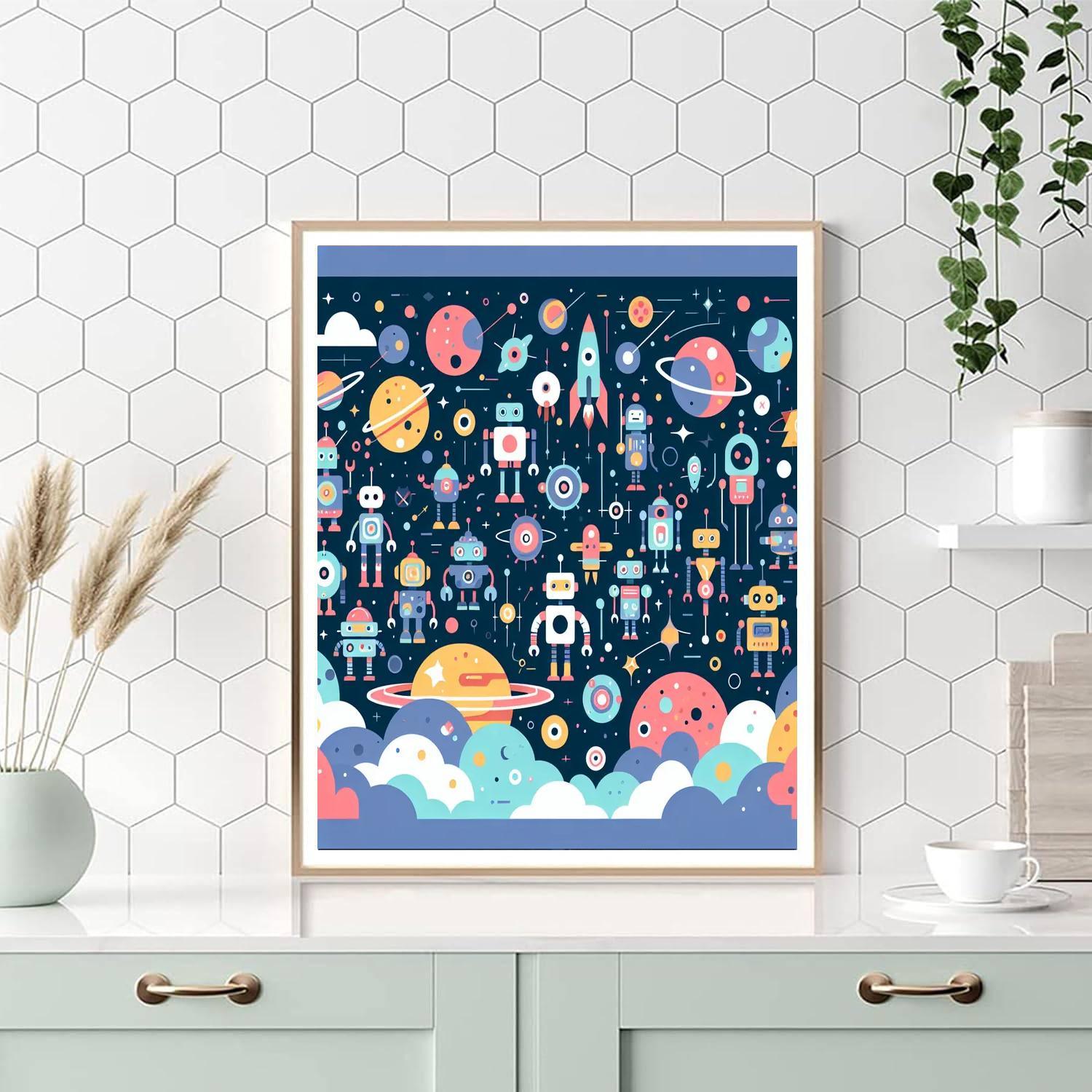 Space Robot Extravaganza Numbered Painting Kits