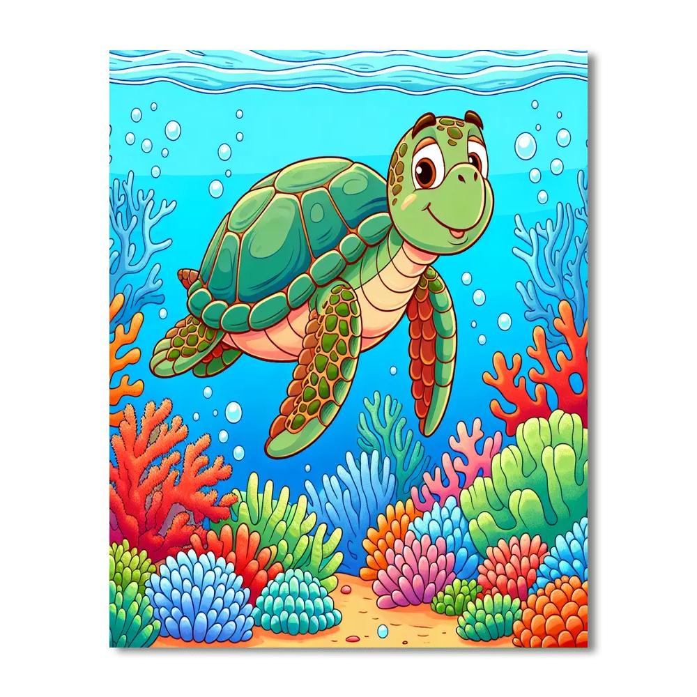 Turtle's Underwater Expedition Paint By Numbers