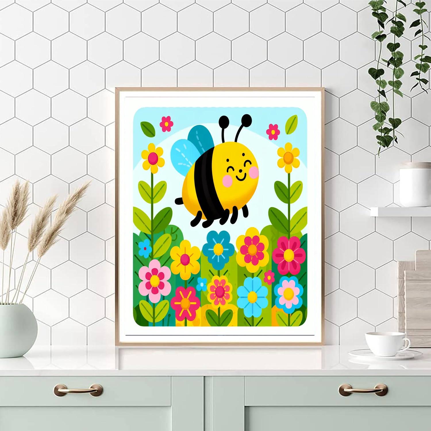 Busy Bumblebee Garden Number Painting