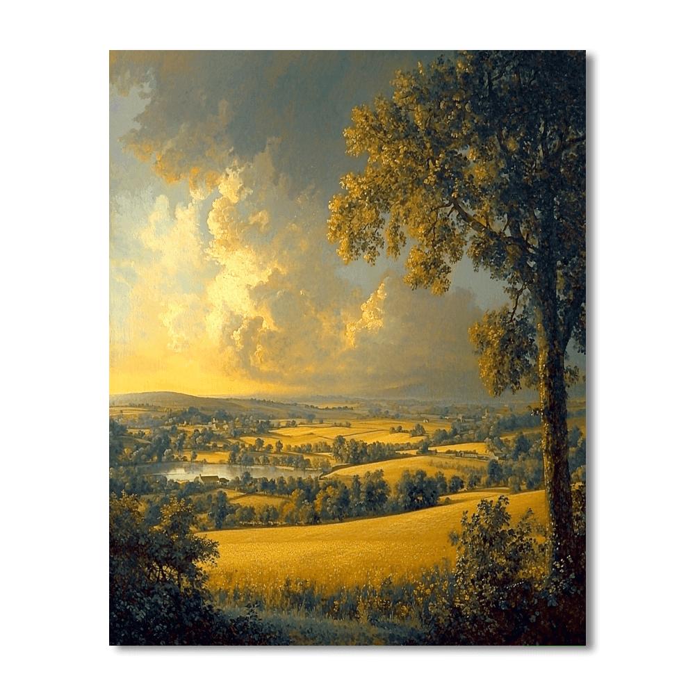 Thomas Gainsborough Inspired Golden Harvest Field  Paint By Numbers Art