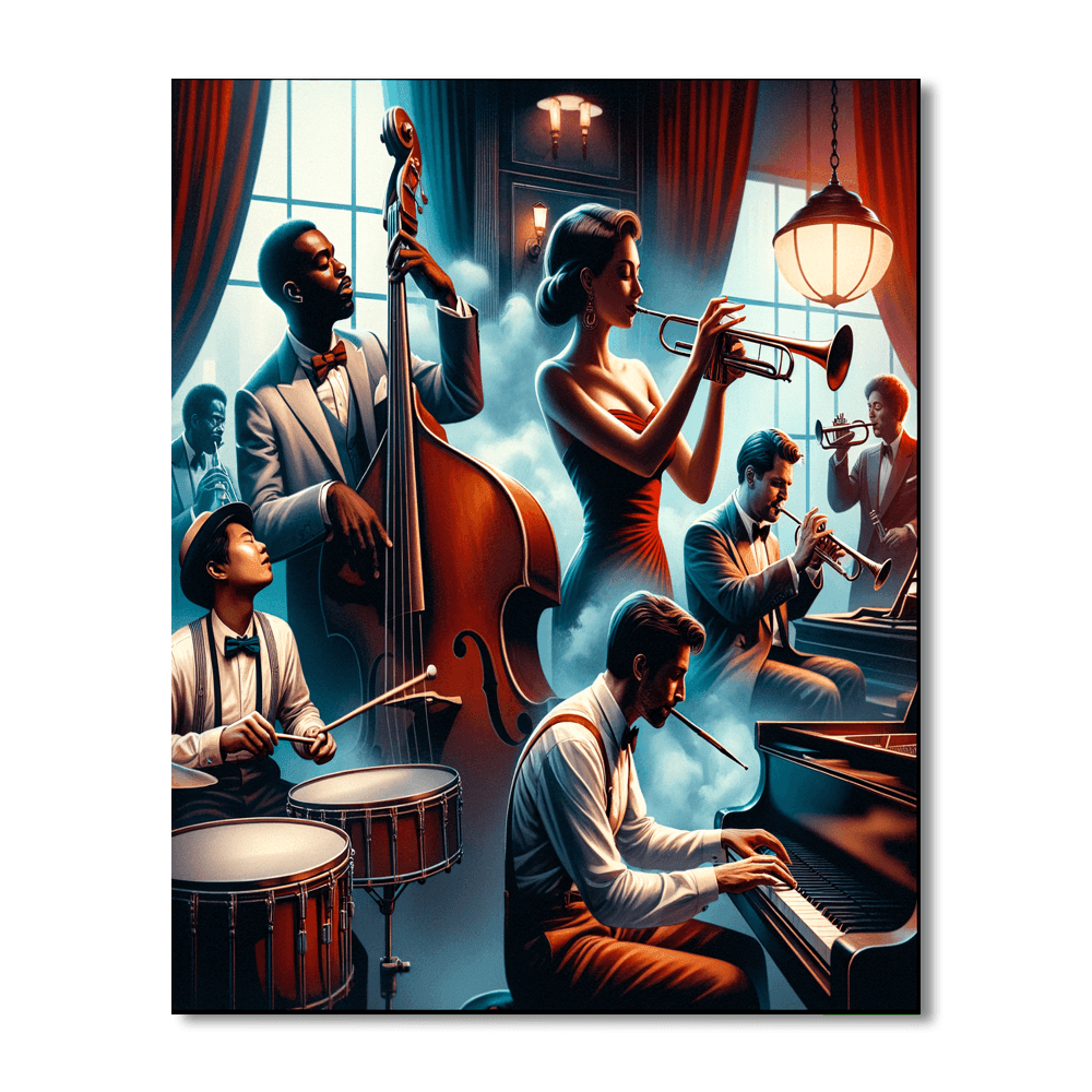 Vintage Jazz Night Paint By Color