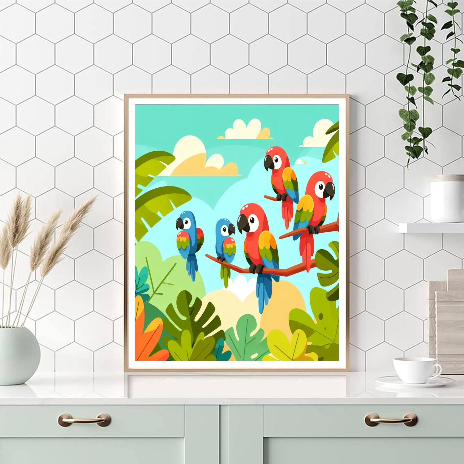 Majestic Macaws Numbered Painting Kits