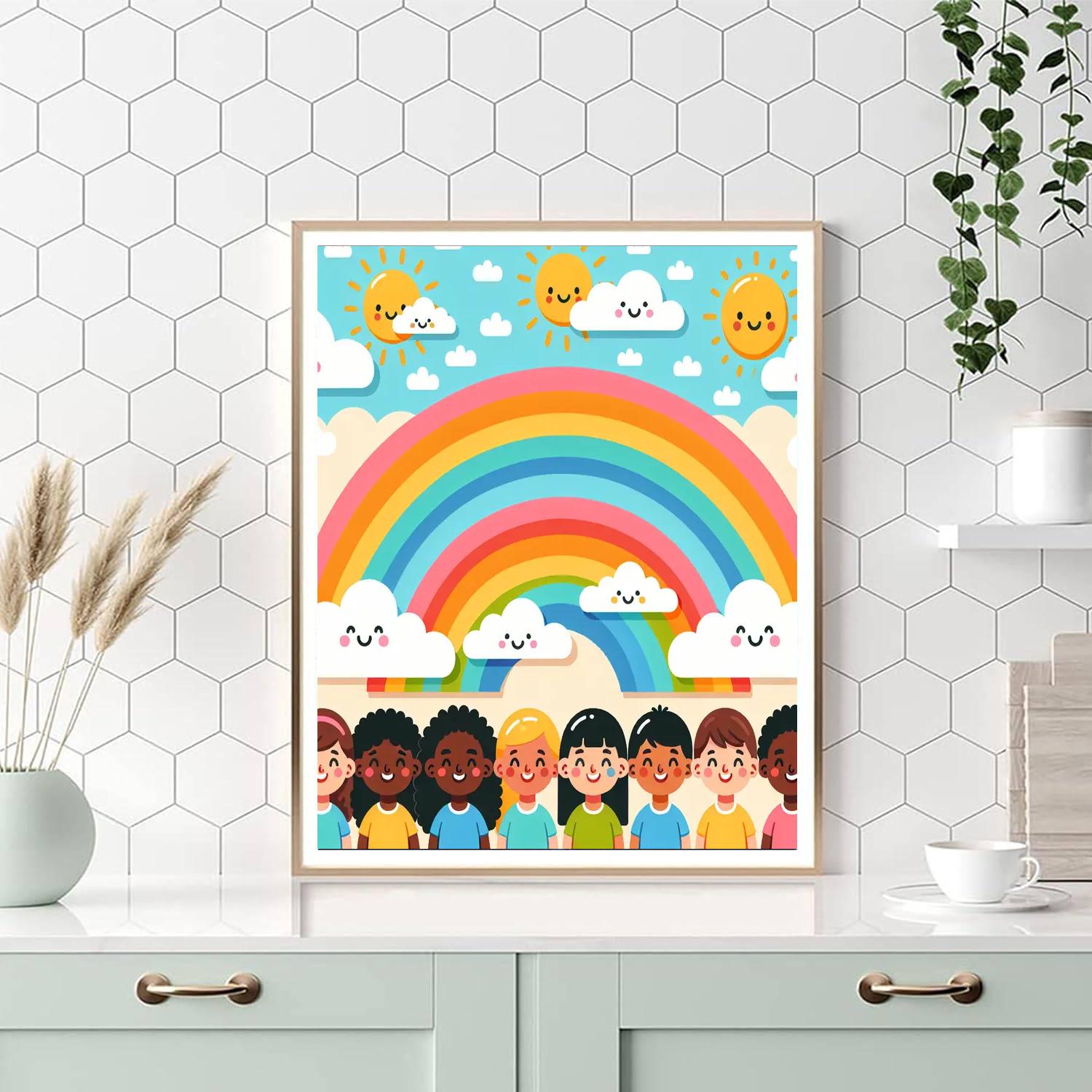 Joyful Rainbow Journey Painting Number Kit